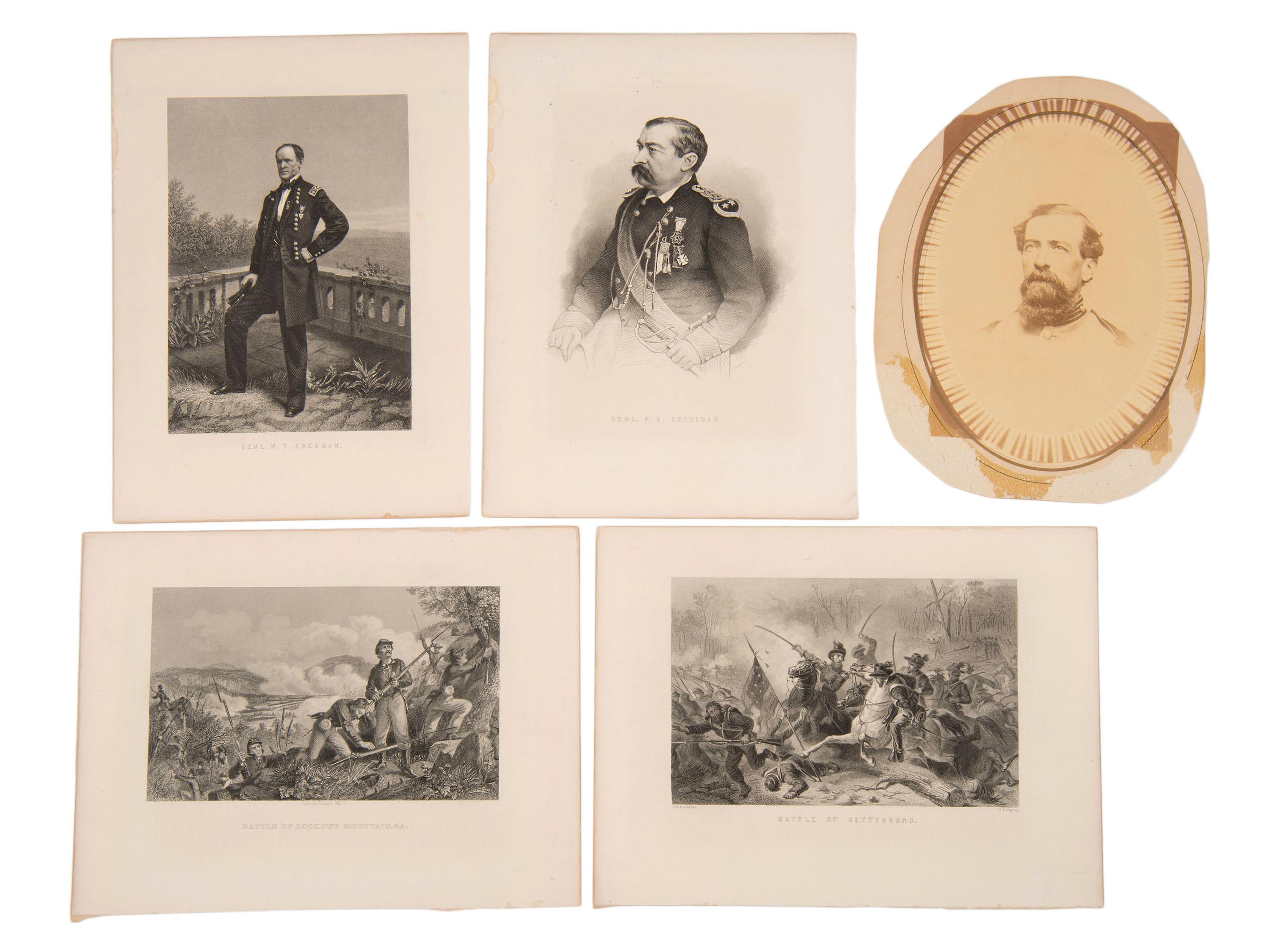 [CIVIL WAR - ART]. A group of engravings of Civil War subjects and scenes, including: