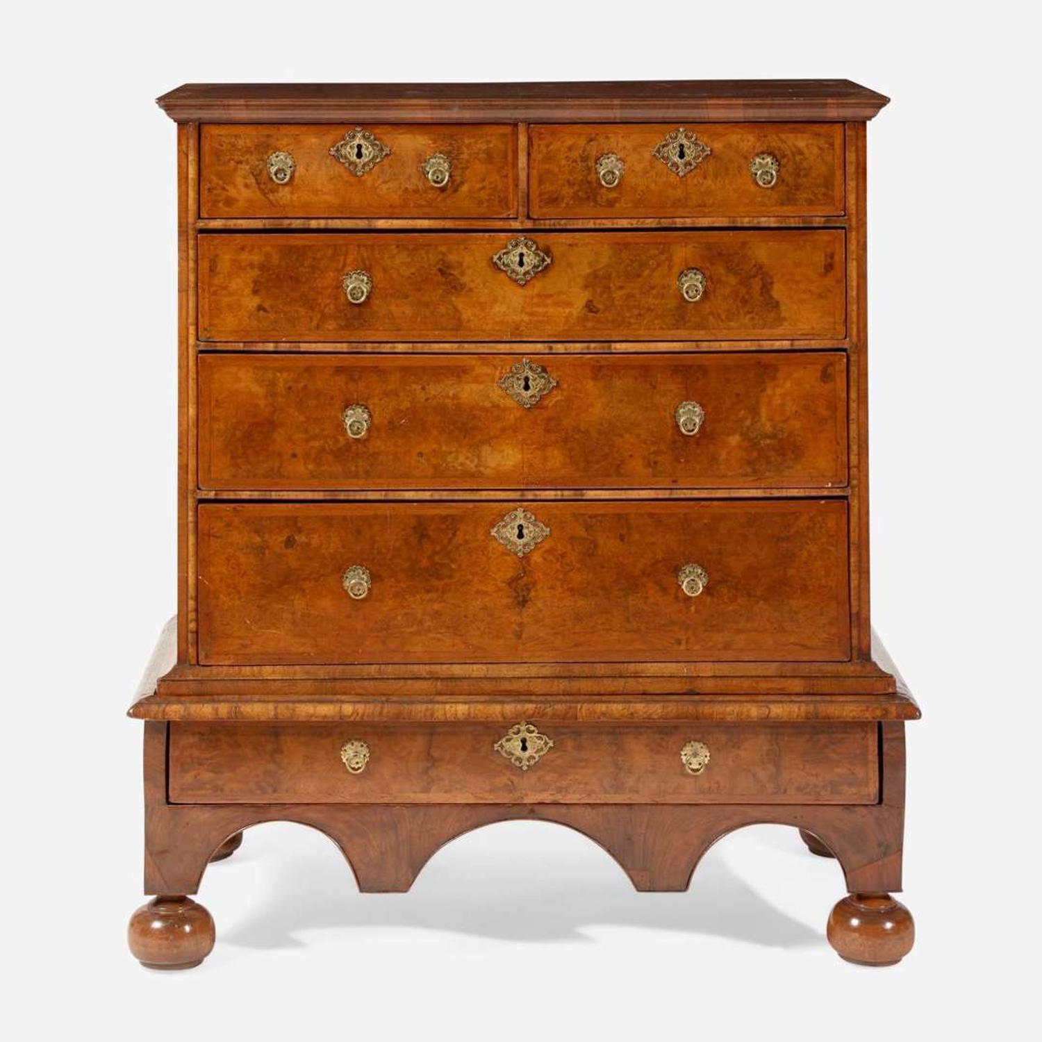 A William & Mary walnut veneered chest-on-stand circa 1720