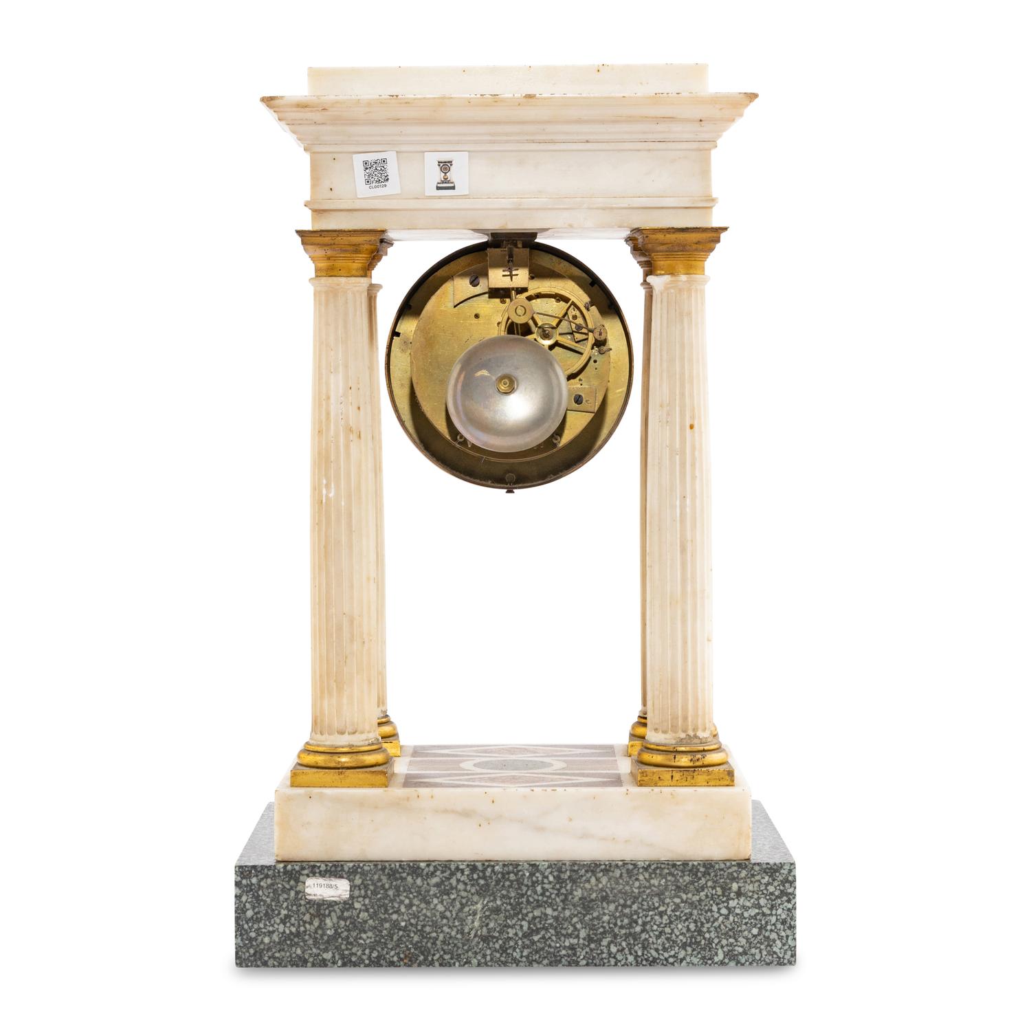 An Empire Style Specimen Marble Portico Clock