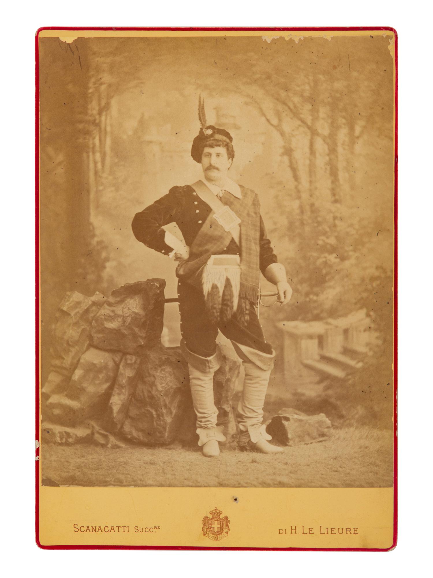 [19TH AND 20TH-CENTURY OPERA SINGERS]. A group of 7 photographs, cabinet photographs, photographic postcards, or photographic prints of opera singers from the 1890s-1900s, most signed, comprising images of: