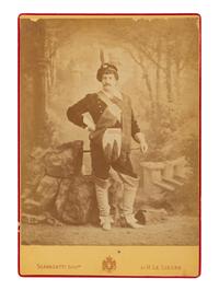 [19TH AND 20TH-CENTURY OPERA SINGERS]. A group of 7 photographs, cabinet photographs, photographic postcards, or photographic prints of opera singers from the 1890s-1900s, most signed, comprising images of: