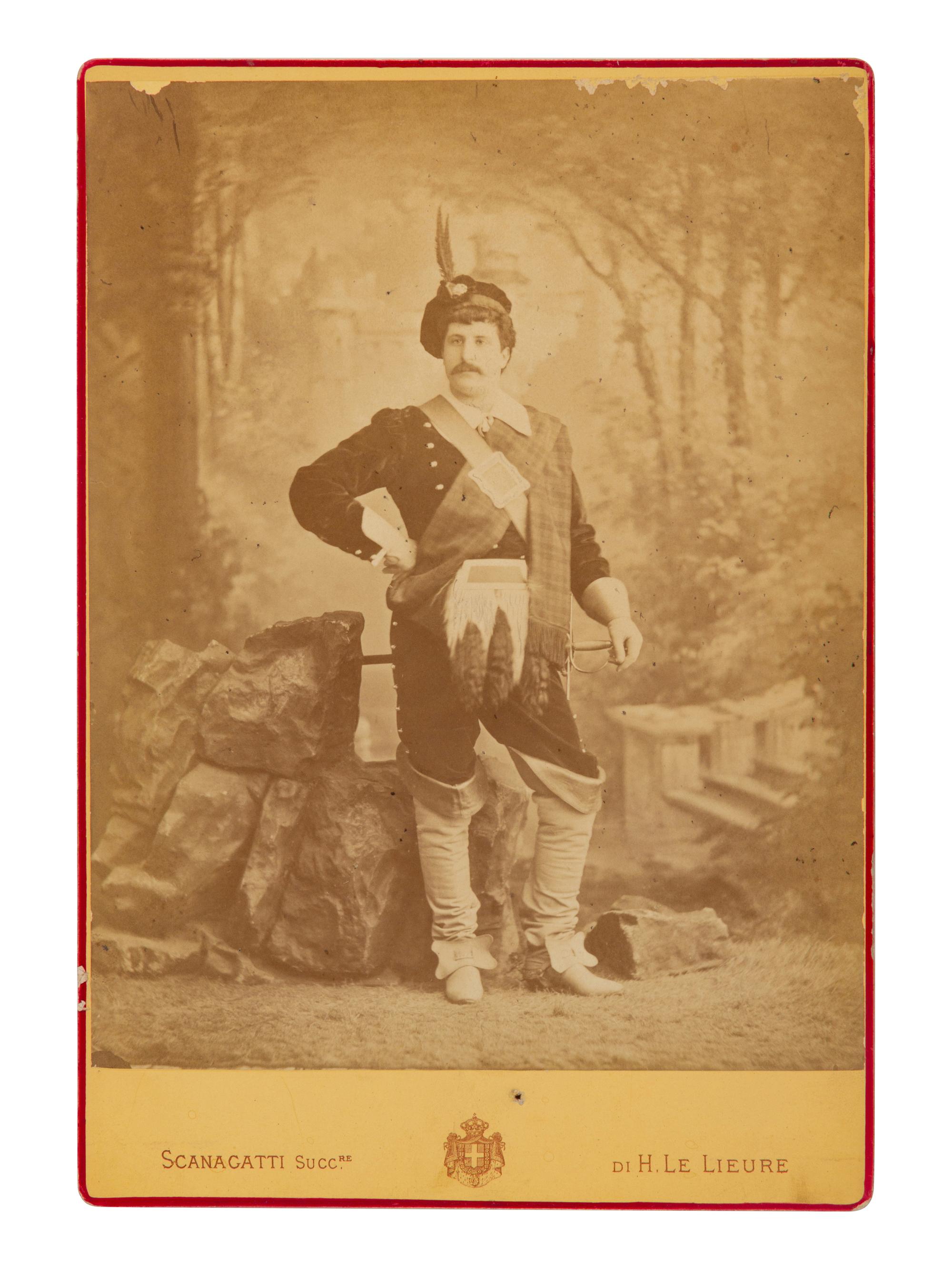 [19TH AND 20TH-CENTURY OPERA SINGERS]. A group of 7 photographs, cabinet photographs, photographic postcards, or photographic prints of opera singers from the 1890s-1900s, most signed, comprising images of:
