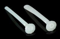 Two Celadon Jade Hairpins Length of longer 5 3/4 inches.