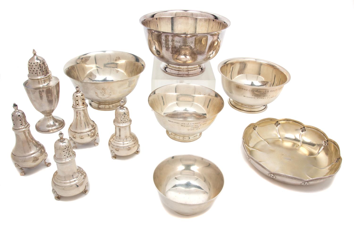 A Collection of American Silver Holloware, , by various makers, comprising: 5 Paul Revere style graduated bowls 1 Whiting Co., Theodore