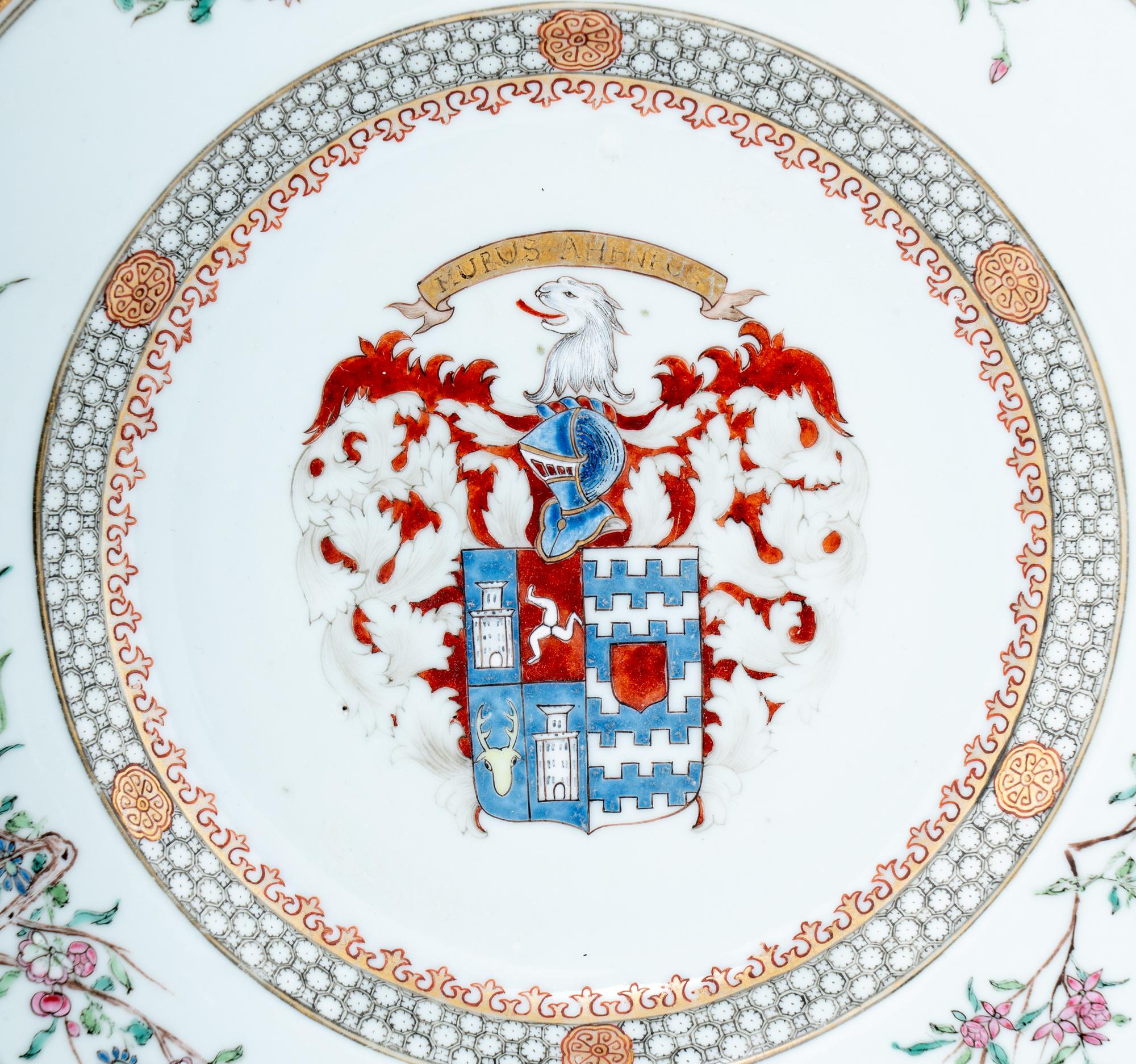 Five Chinese Export Porcelain Plates