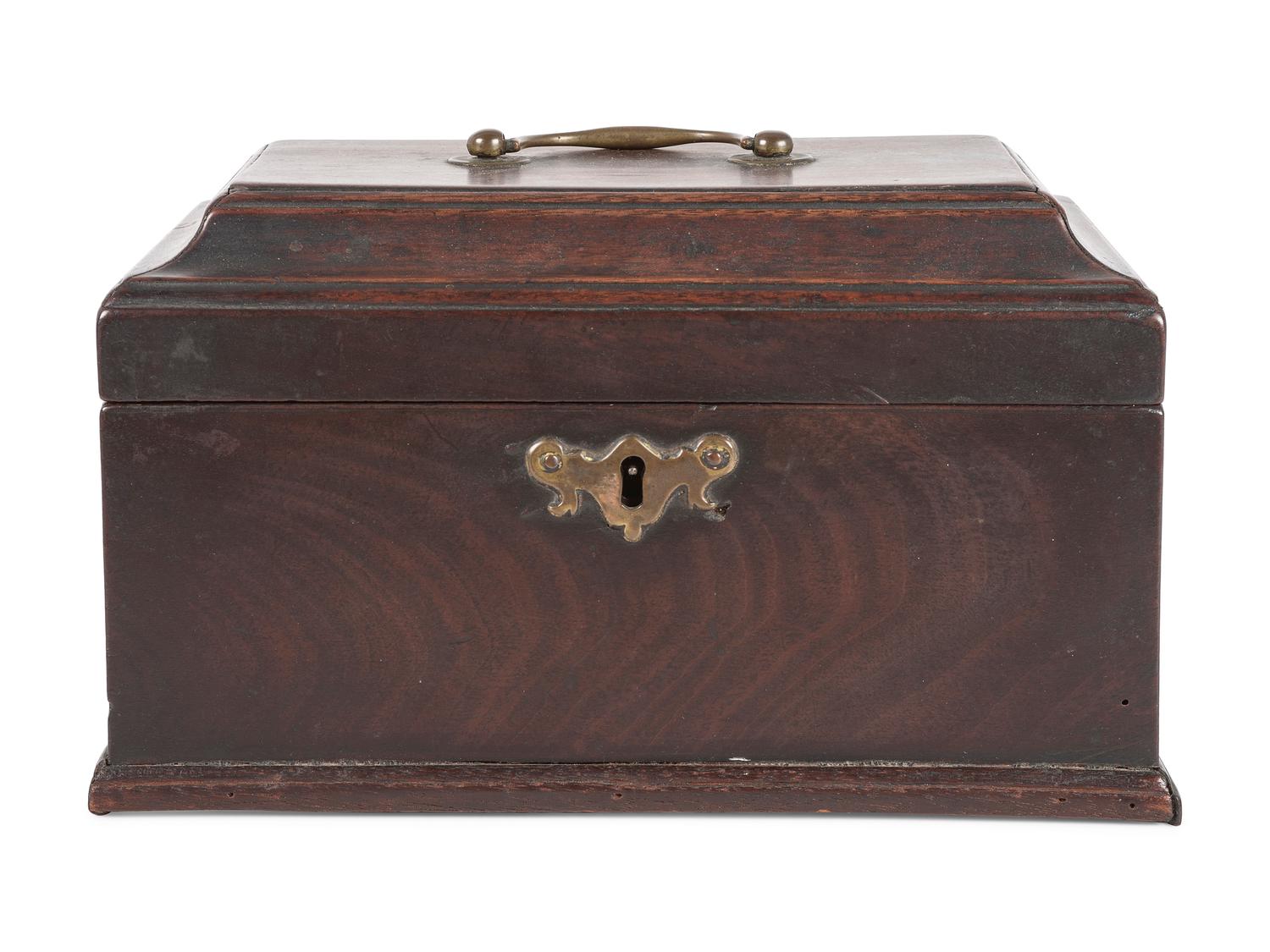 A George III Brass Mounted Mahogany Tea Caddy