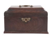 A George III Brass Mounted Mahogany Tea Caddy