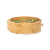 YELLOW GOLD, DIAMOND AND EMERALD BANGLE BRACELET