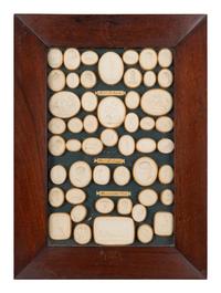 A Collection of Grand Tour Style Plaster Intaglios in Four Frames