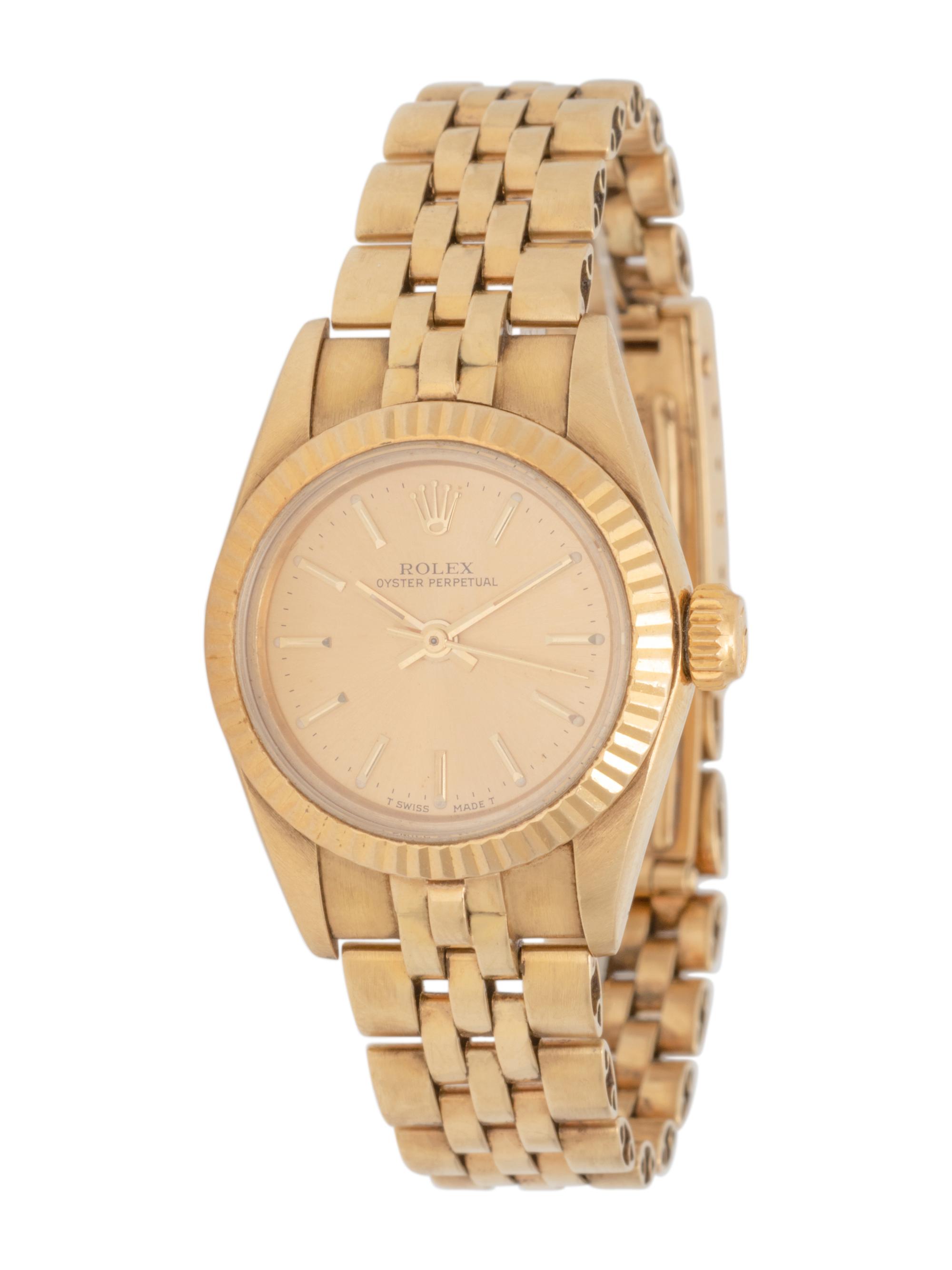 ROLEX, REF. 67197 14K YELLOW GOLD 'OYSTER PERPETUAL' WATCH