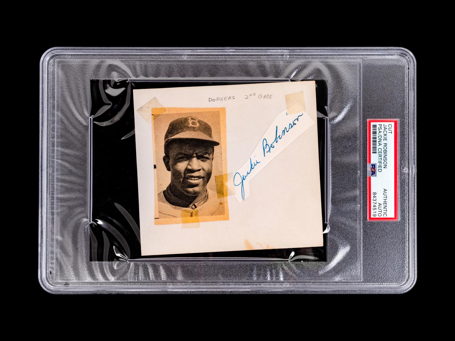 A Vintage Jackie Robinson Brooklyn Dodgers Signed Autograph (PSA Authentic Encapsulated),