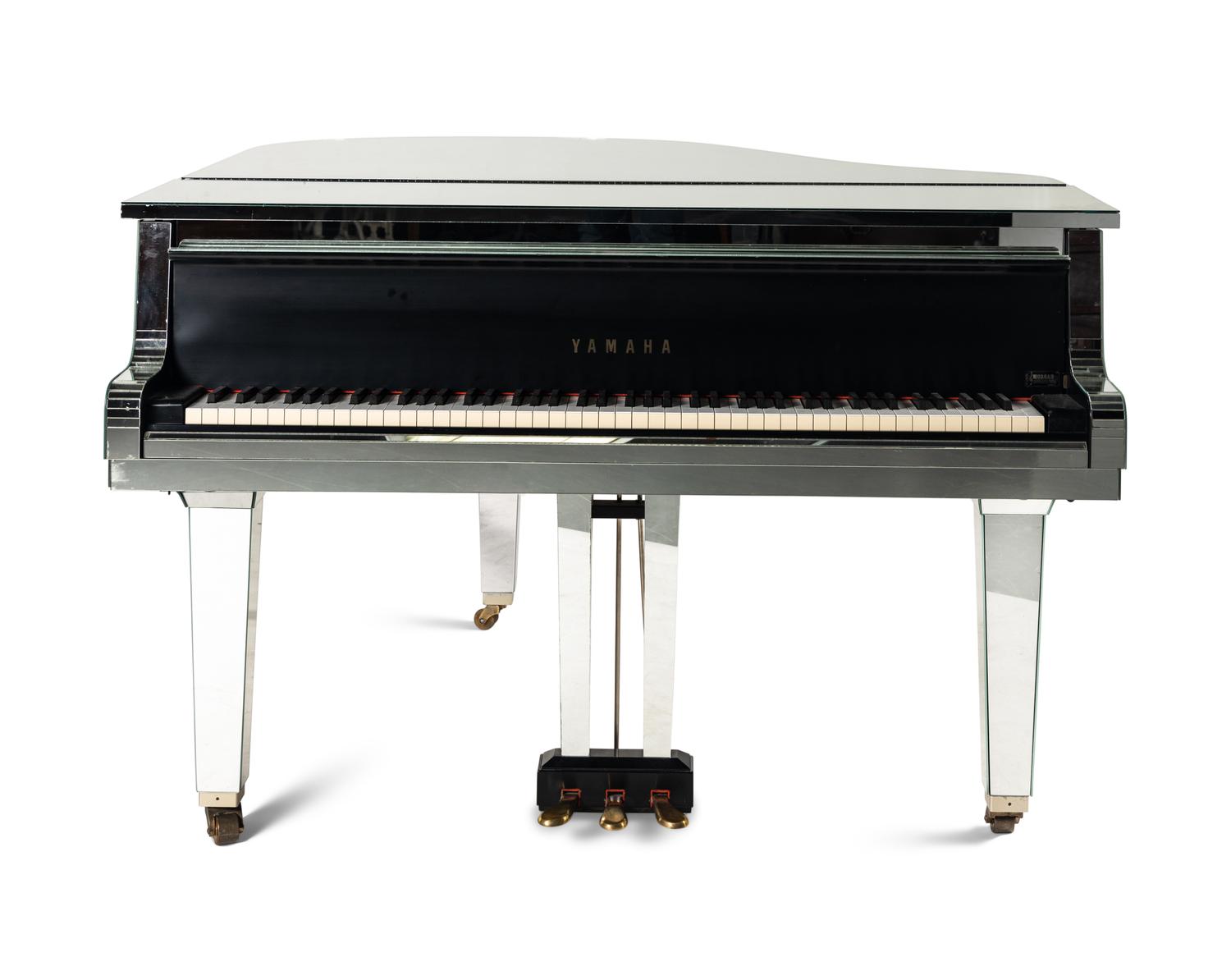A Custom Yamaha Mirrored Baby Grand Piano