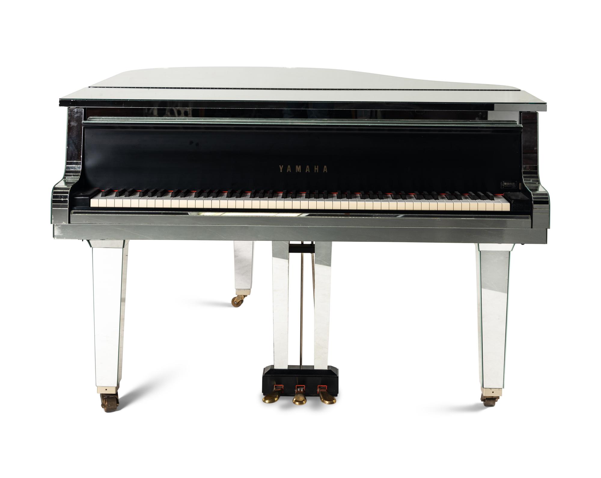 A Custom Yamaha Mirrored Baby Grand Piano