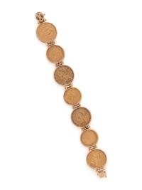 YELLOW GOLD AND COIN BRACELET