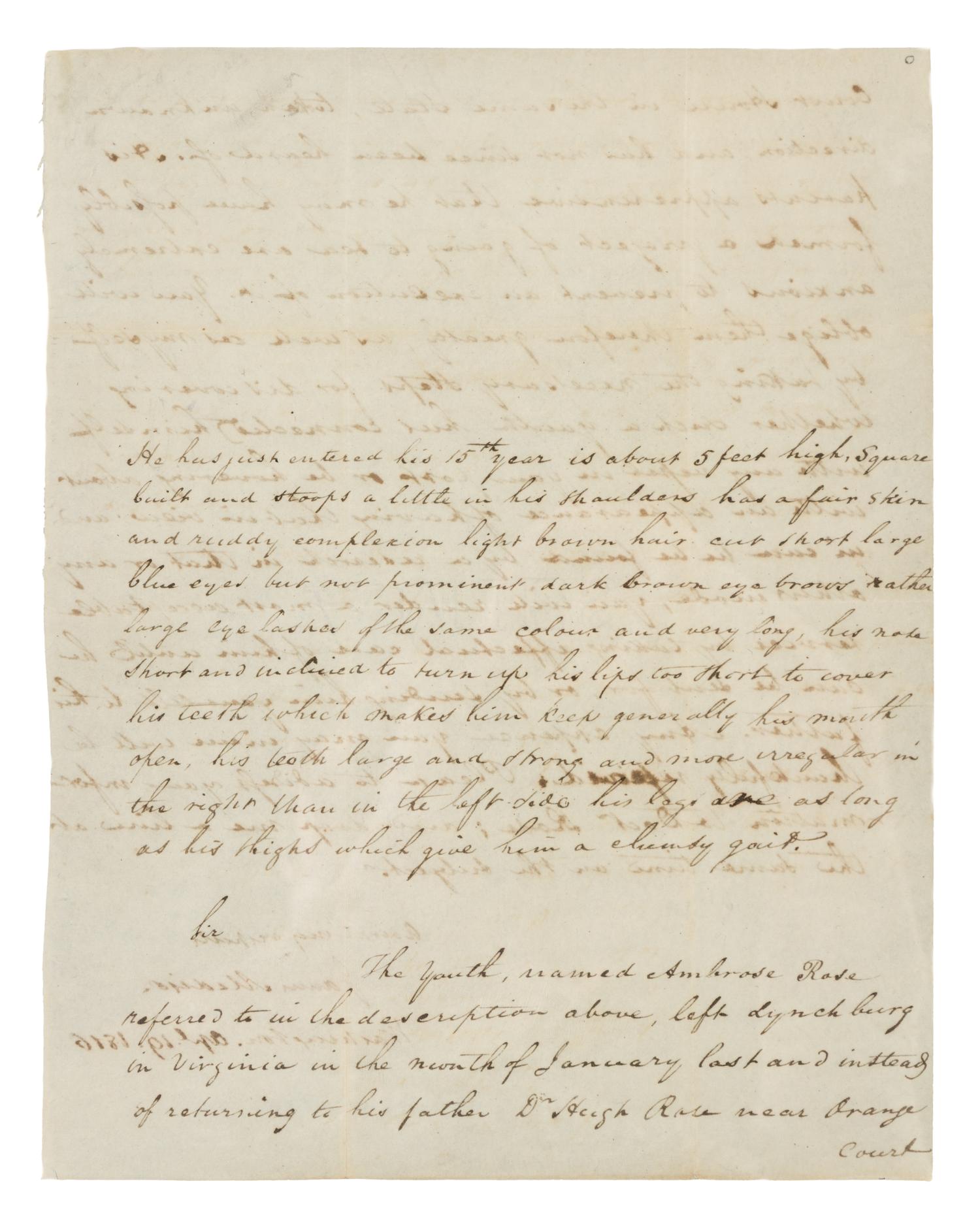 MADISON, James. Autographed letter signed ("James Madison"), as President, to an unnamed recipient, Washington, D.C., 19 April 1816.