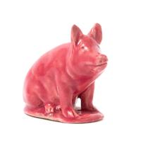 A French Majolica Model of a Pig Height 2 5/8 inches. — LATE 19TH CENTURY, CLEMENT MASSIER
