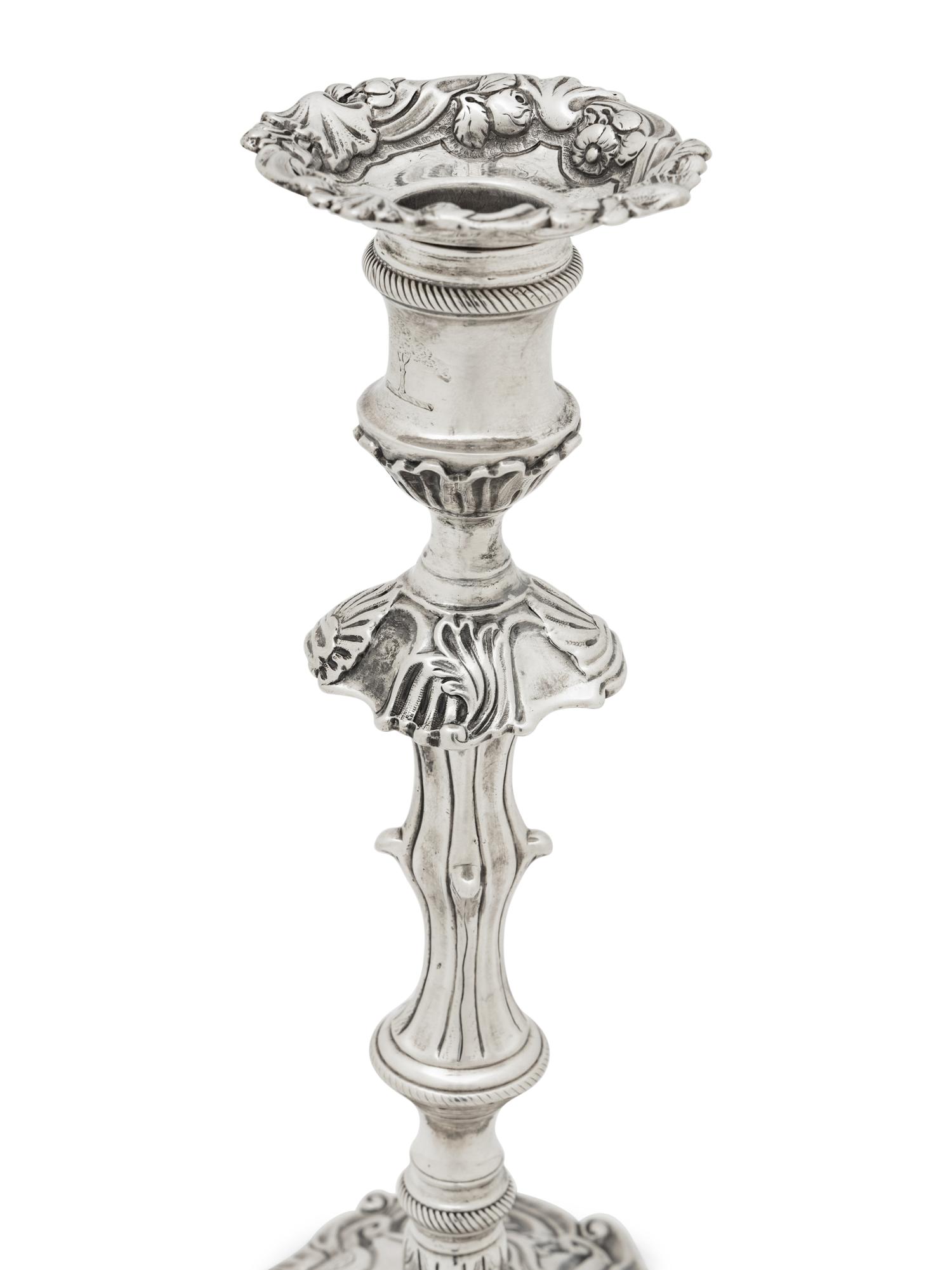 A Pair of George III Silver Candlesticks