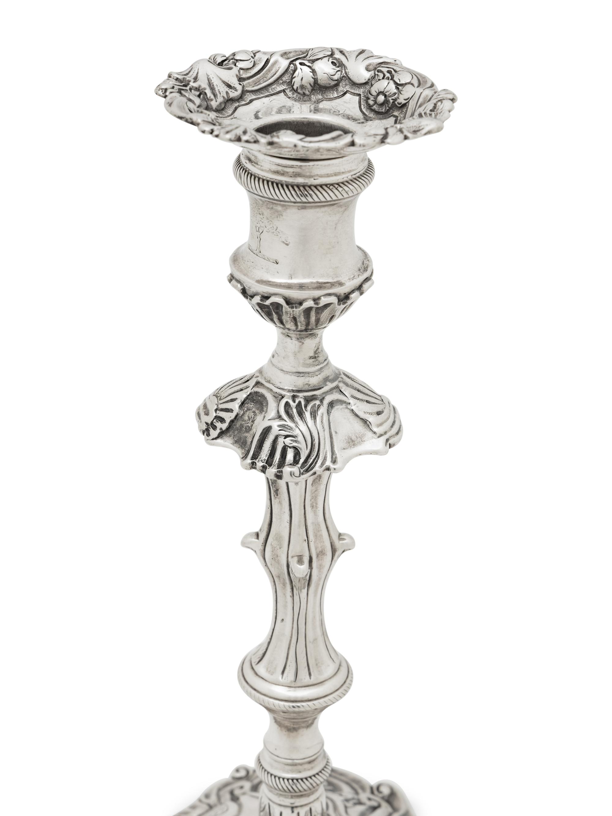 A Pair of George III Silver Candlesticks