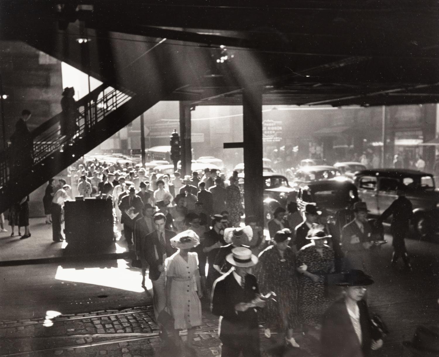 Ruth Orkin (1921-1985) Under the Loop Chicago on My Bike Trip, 1939