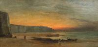 Welsh Coastal Landscape with Fishermen