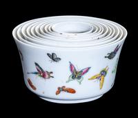 A Set of 10 Chinese Famille Rose Porcelain Cups