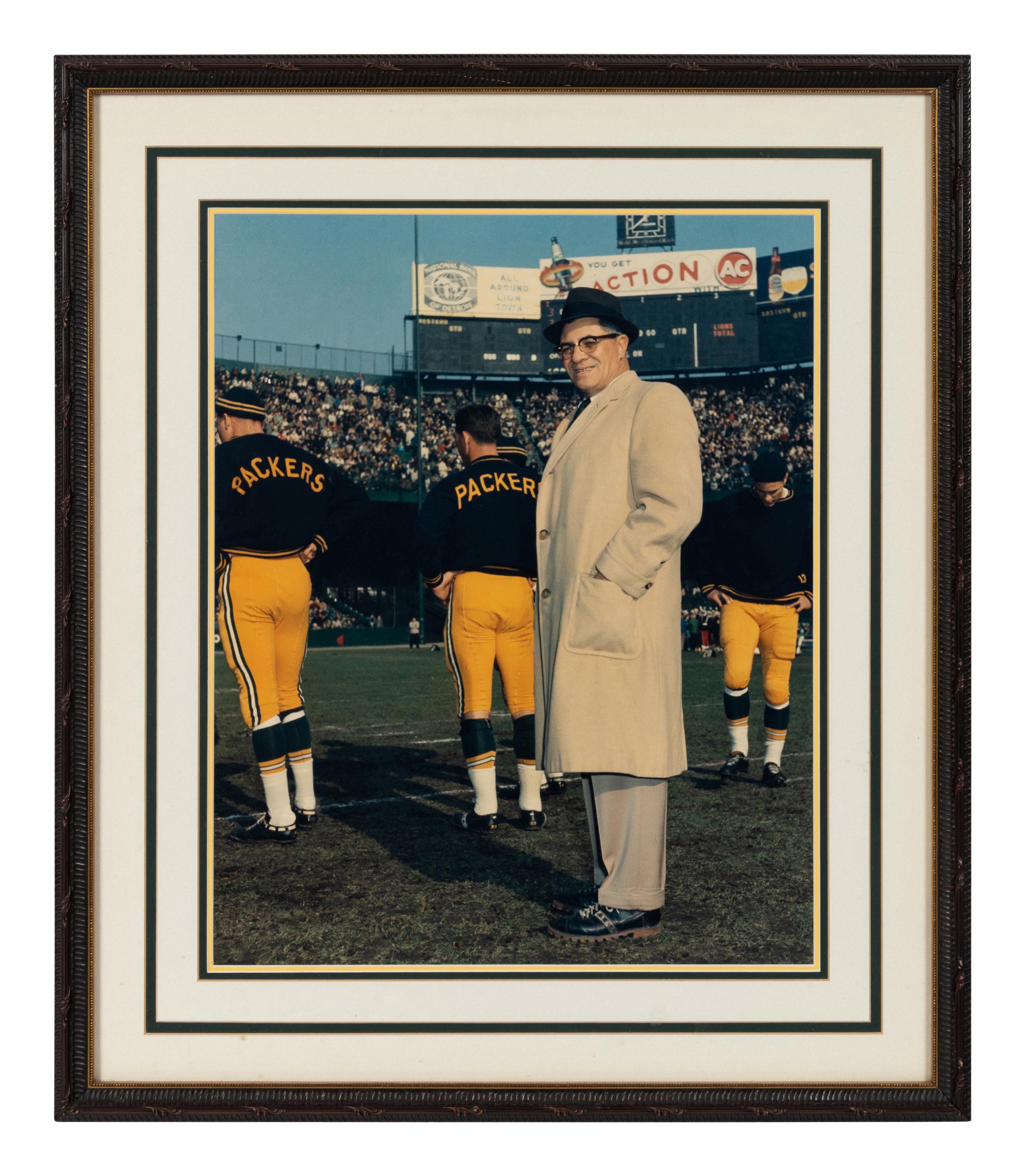 A Group of Two Photographs of Vince Lombardi Formerly Displayed at Mike Ditka’s Restaurant