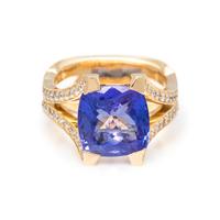 TANZANITE AND DIAMOND RING