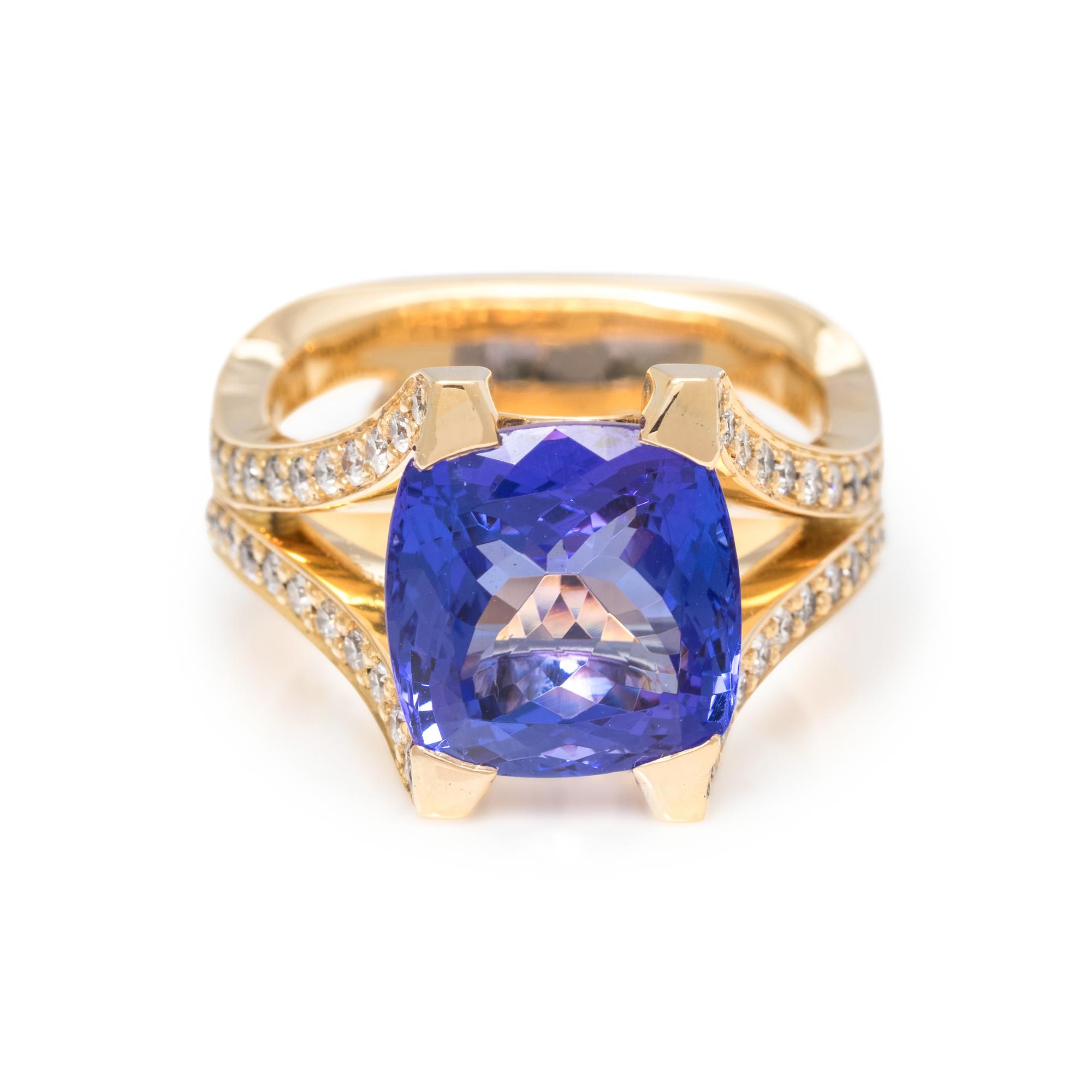 TANZANITE AND DIAMOND RING