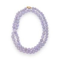 GUMP'S, LAVENDER JADE BEAD NECKLACE