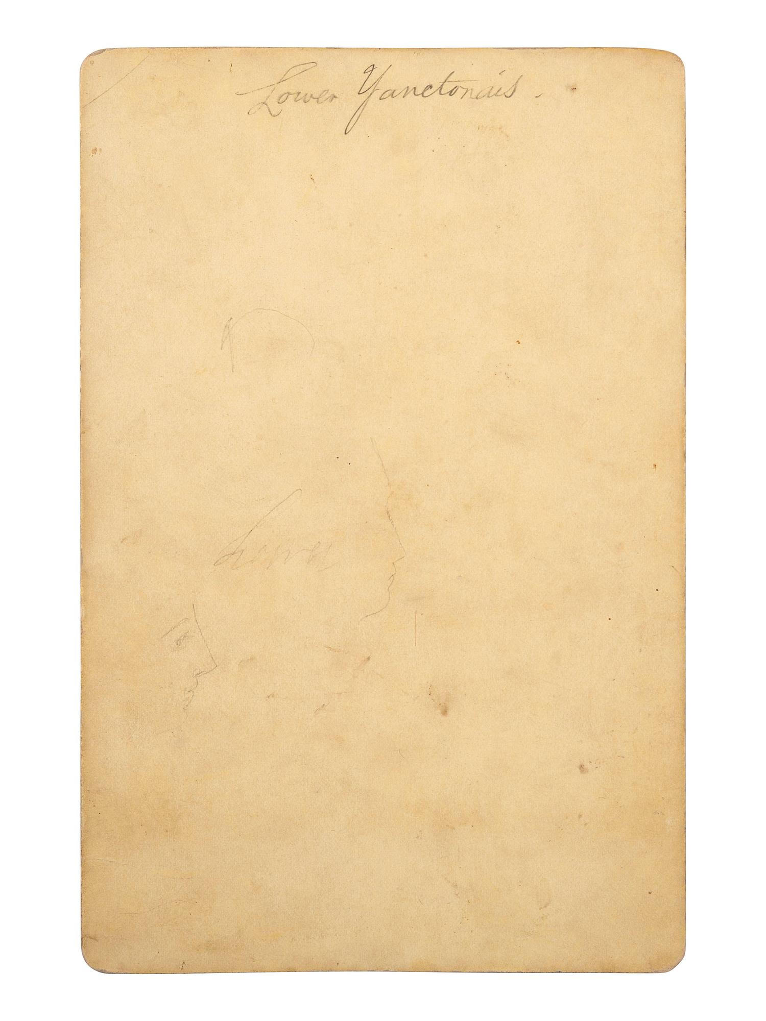 [NATIVE AMERICANS]. GARDNER, Alexander (1821-1882), photographer. Cabinet card of Two Bears, Lower Yanktonai. Washington, DC, ca 1872.