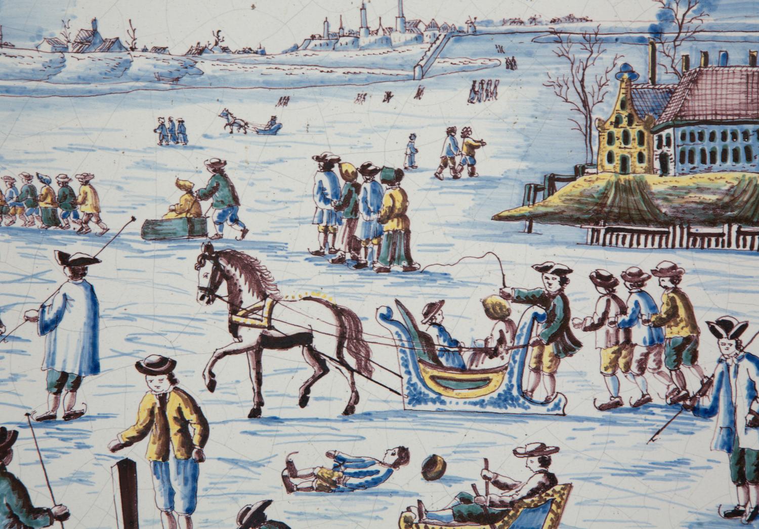 A Delftware Polychrome Plaque
