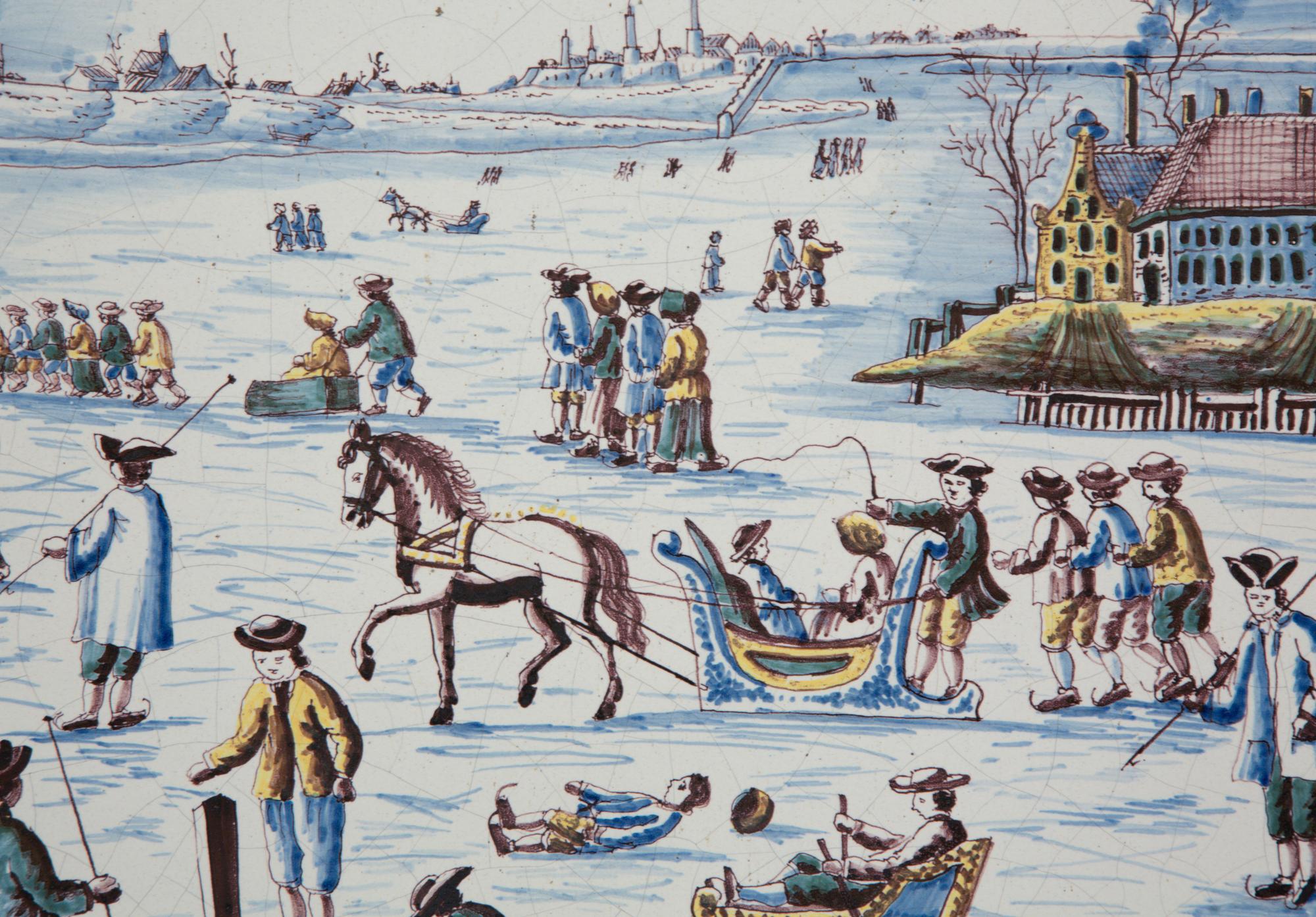 A Delftware Polychrome Plaque