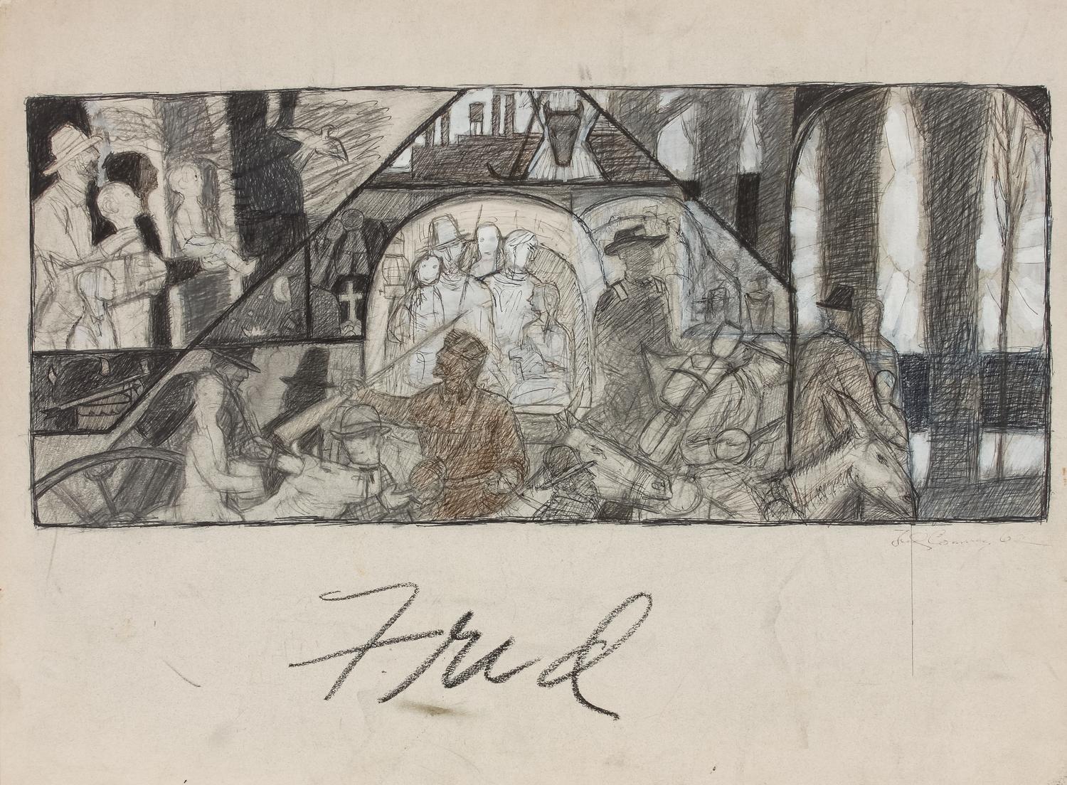 A Group of Eight Preparatory Sketches and Watercolors