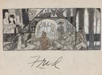 A Group of Eight Preparatory Sketches and Watercolors