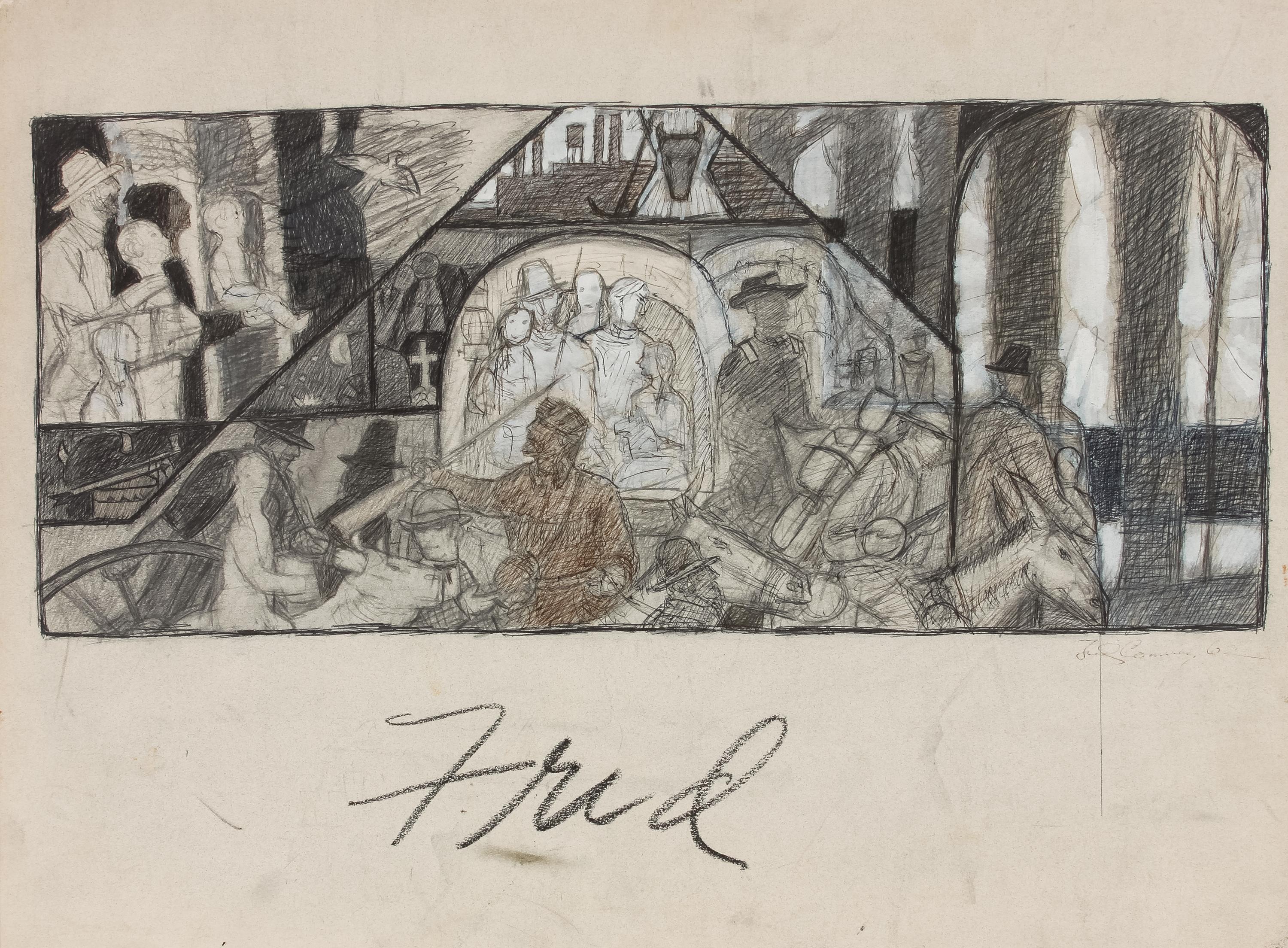 A Group of Eight Preparatory Sketches and Watercolors