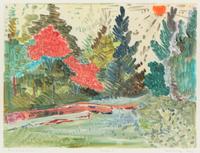 Karl Schrag, (German/American, 1912-1995), Forest Clearing, September, 1983