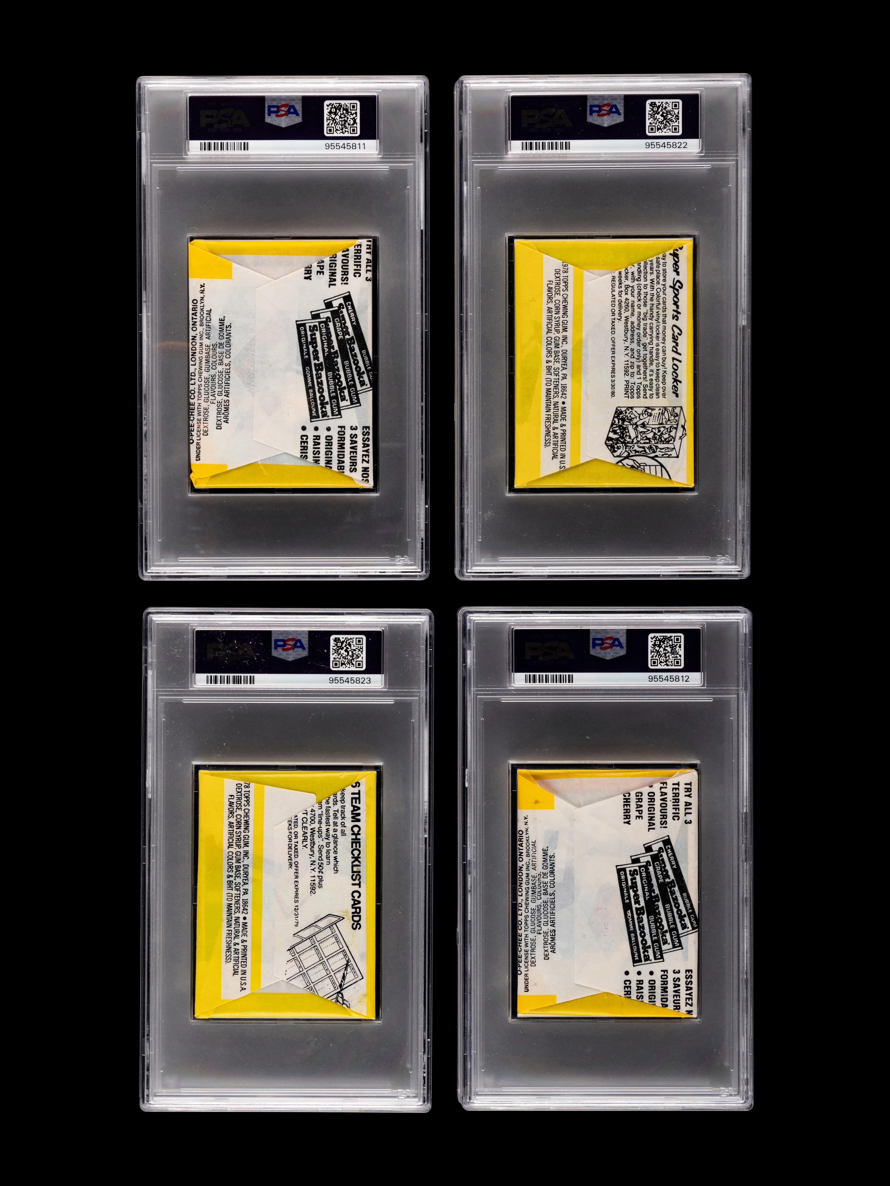 A Group of Four PSA Graded 1979 O-Pee-Chee Baseball Wax Packs