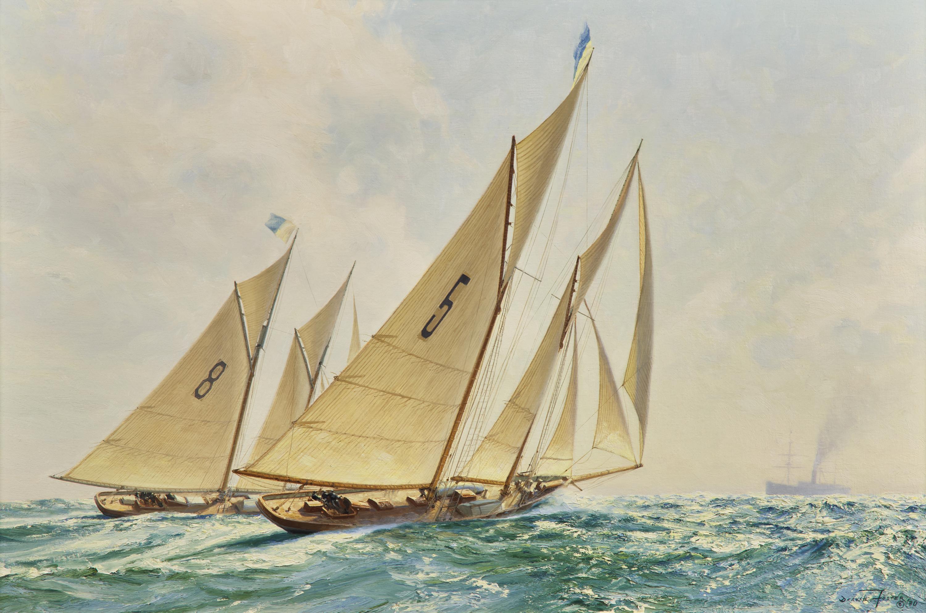 Deryck Foster (British, 1924–2011) — Hesper, 1884 Boston Pilot Schooner , 1980