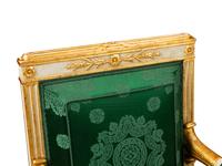 A Pair of Directoire White-Painted and Parcel Gilt Fauteuils