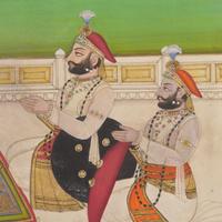 A Painting of Maharana Swarup Singh with Two Noble Men, Jodhpur, Rajasthan, Mewar School, Dated 1845