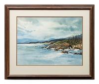 Three Paintings: Misty Mountain , 1980; Harbor Scene , 1980; Rocky Shoreline , 1978