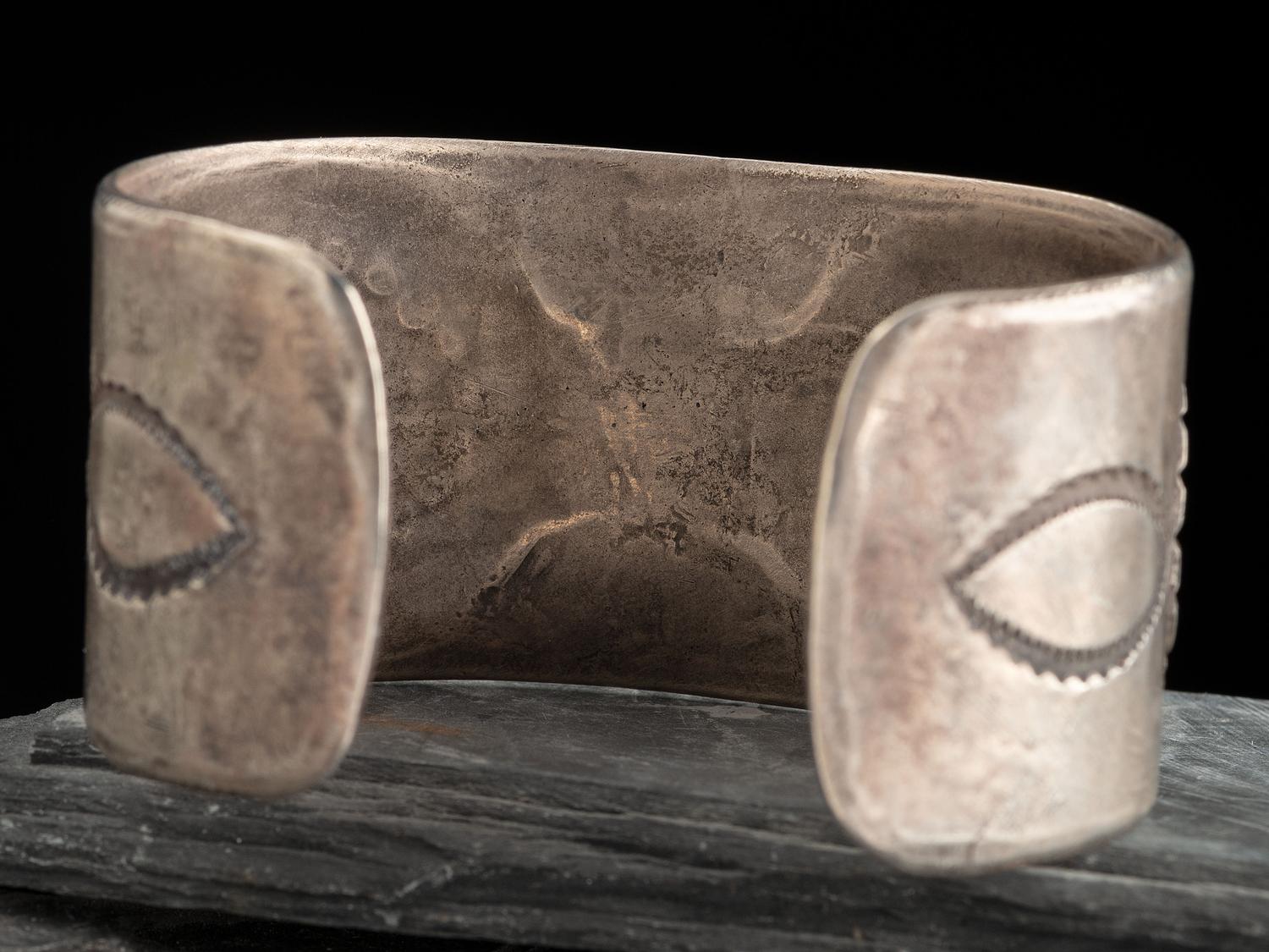 Navajo Ingot and Turquoise Cuff Bracelet