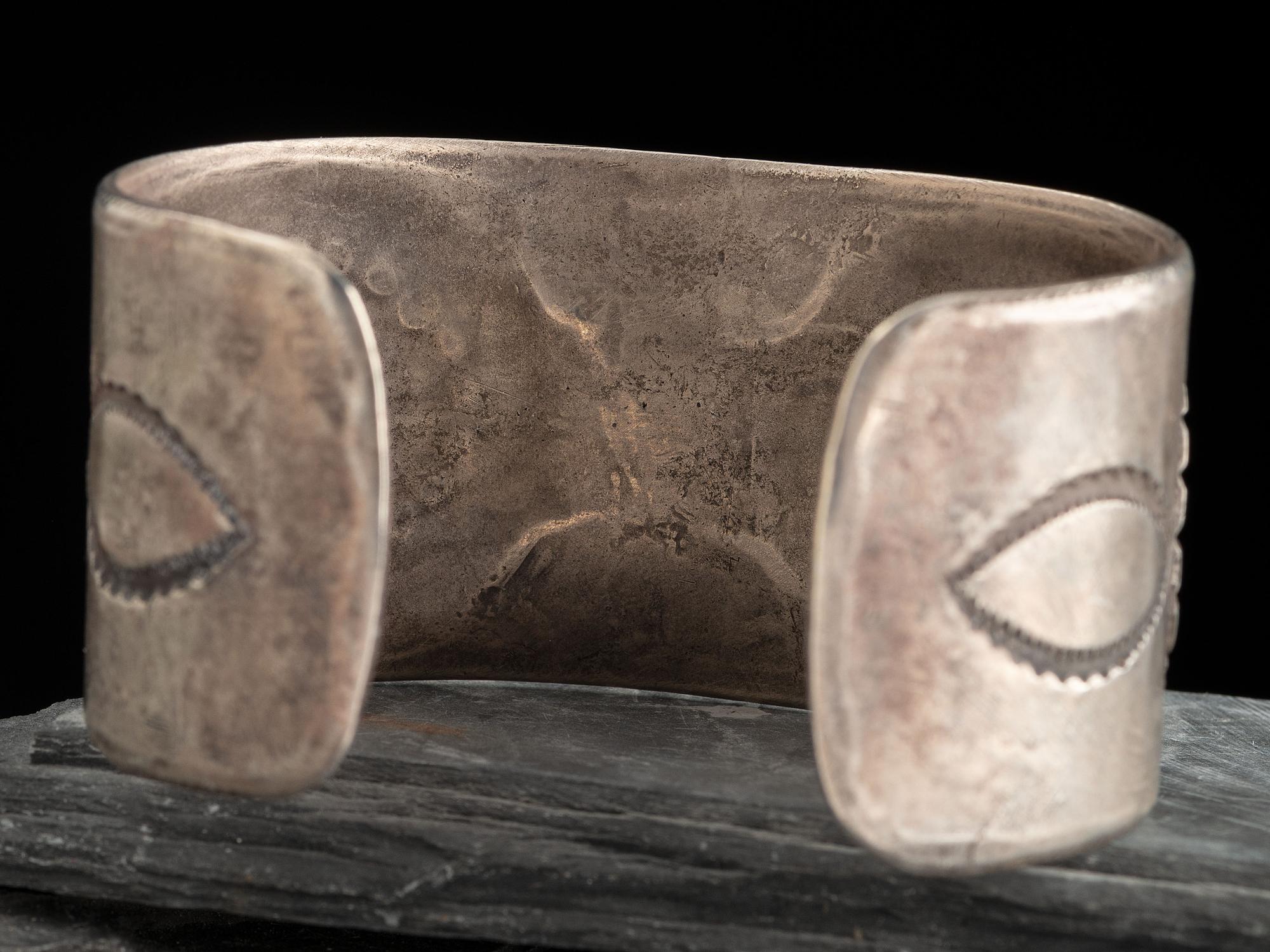 Navajo Ingot and Turquoise Cuff Bracelet