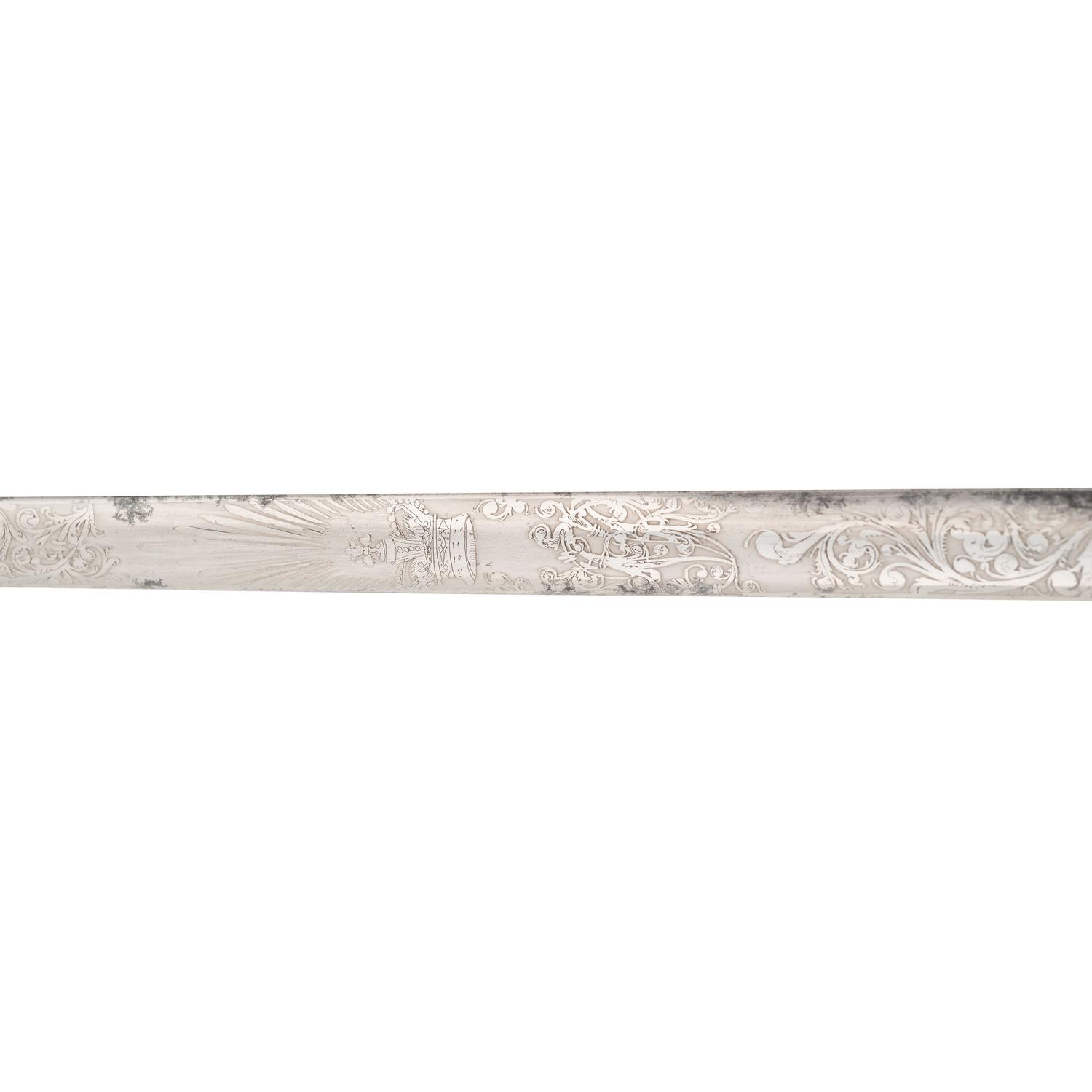 Fine Victorian Gilt Hilt & Etched Blade Court Sword by Charles Webb
