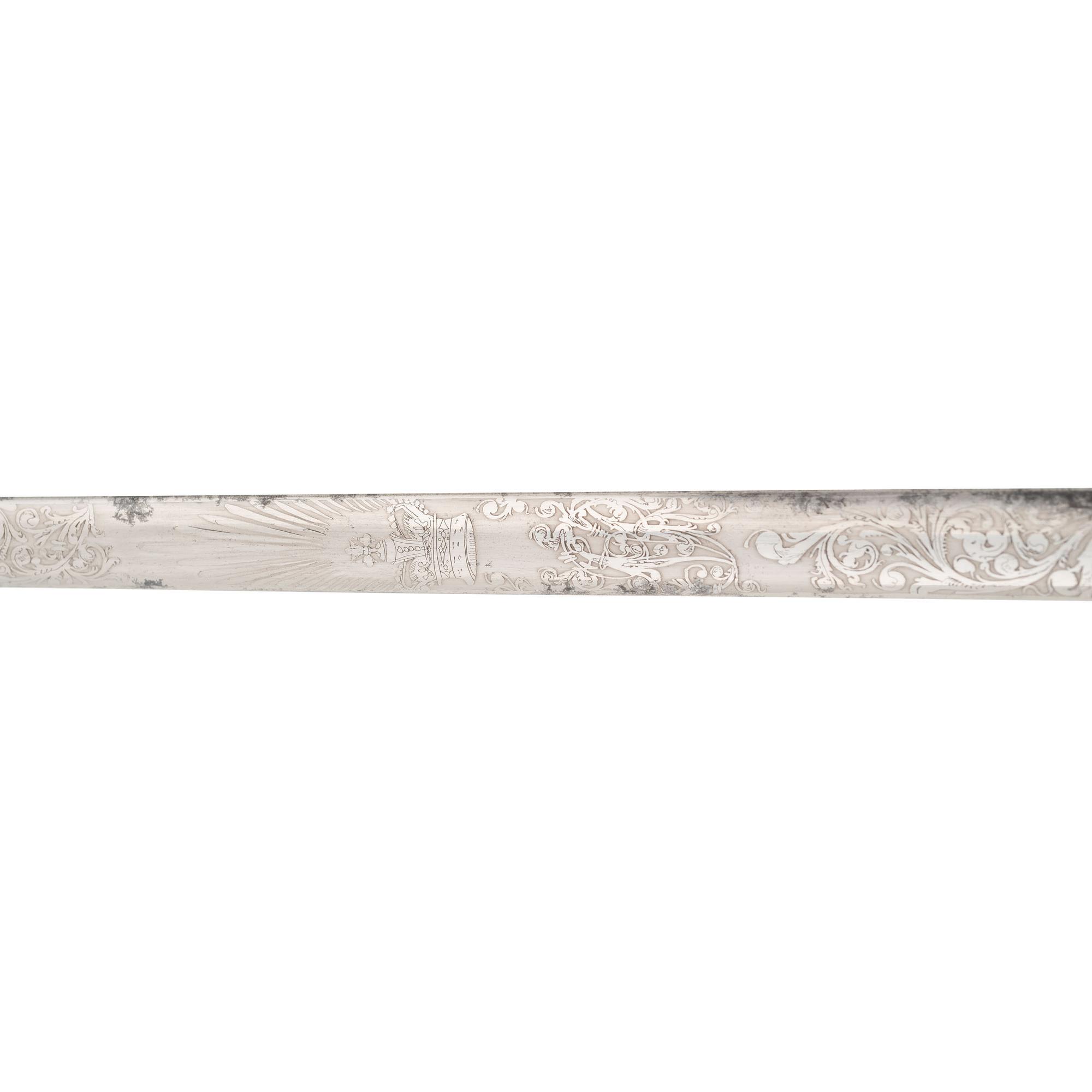 Fine Victorian Gilt Hilt & Etched Blade Court Sword by Charles Webb