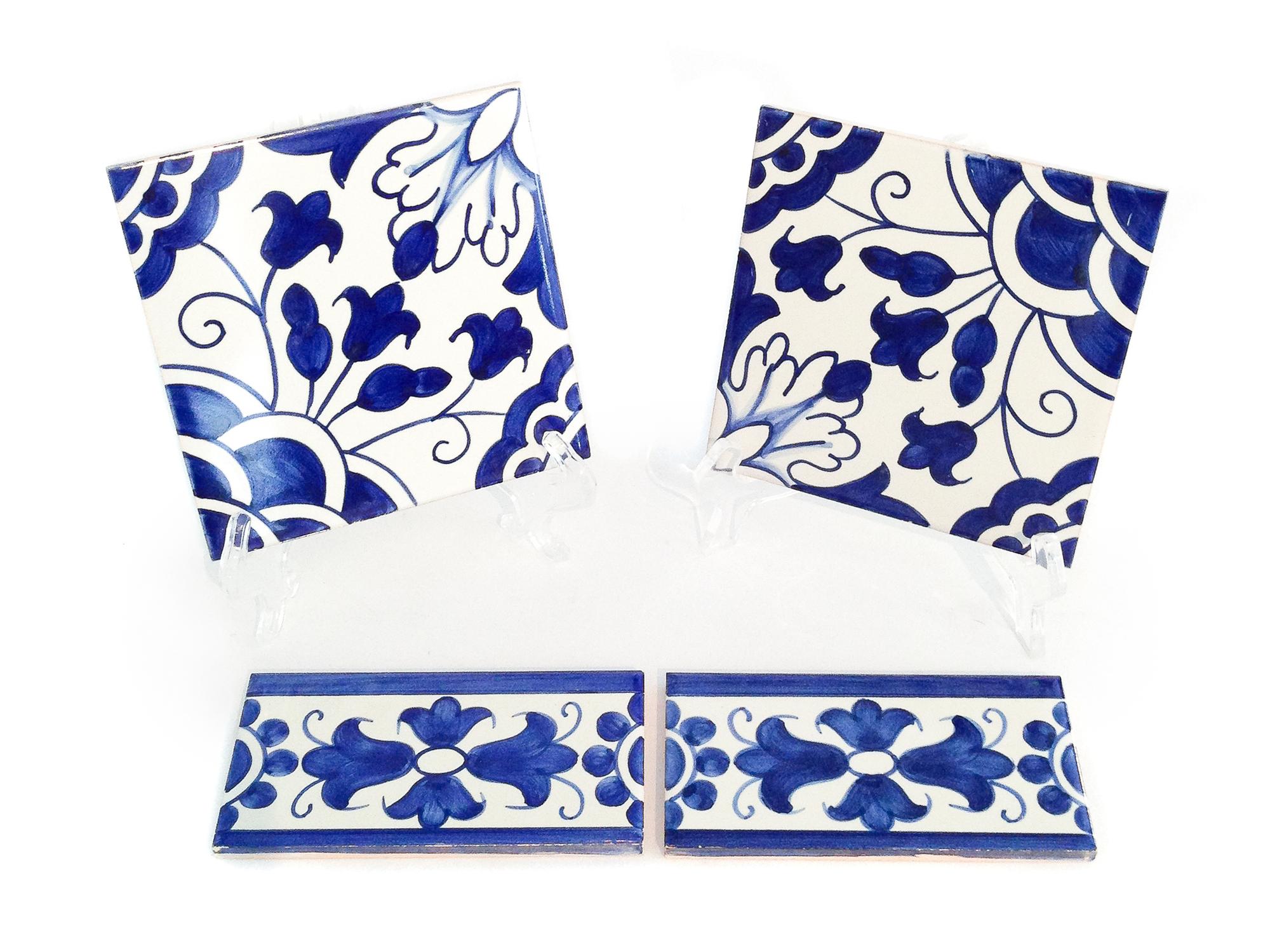 Twenty-Nine Blue and White Ceramic Wall Tiles — by Viuva Lamego, Portugal