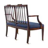 A Rare Federal Carved Mahogany Double Chair Back Settee
