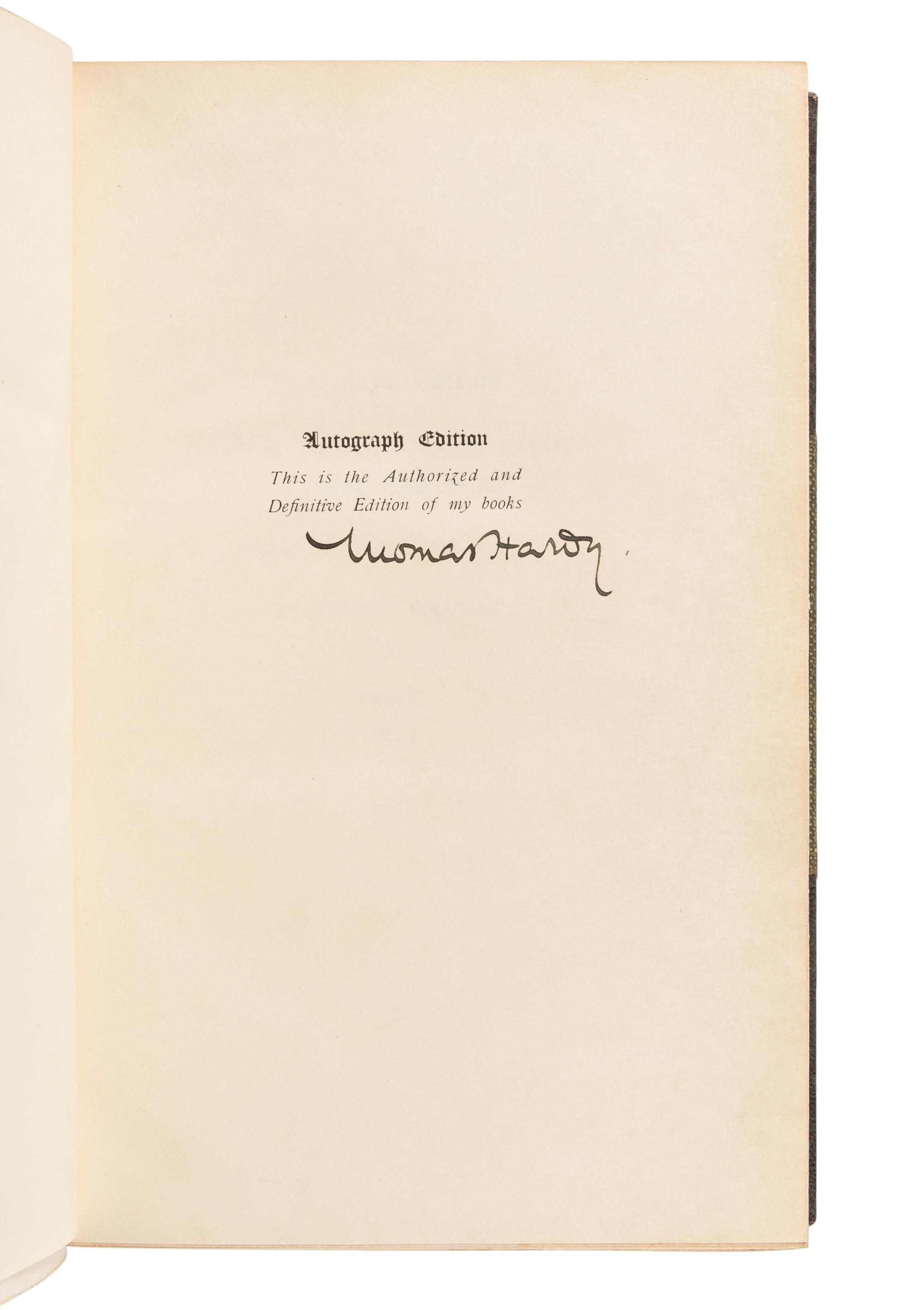 HARDY, Thomas (1840-1928). The Writings of Thomas Hardy in Prose and Verse, With Prefaces and Notes . New York and London: Harper & Brothers, 1893-1904.