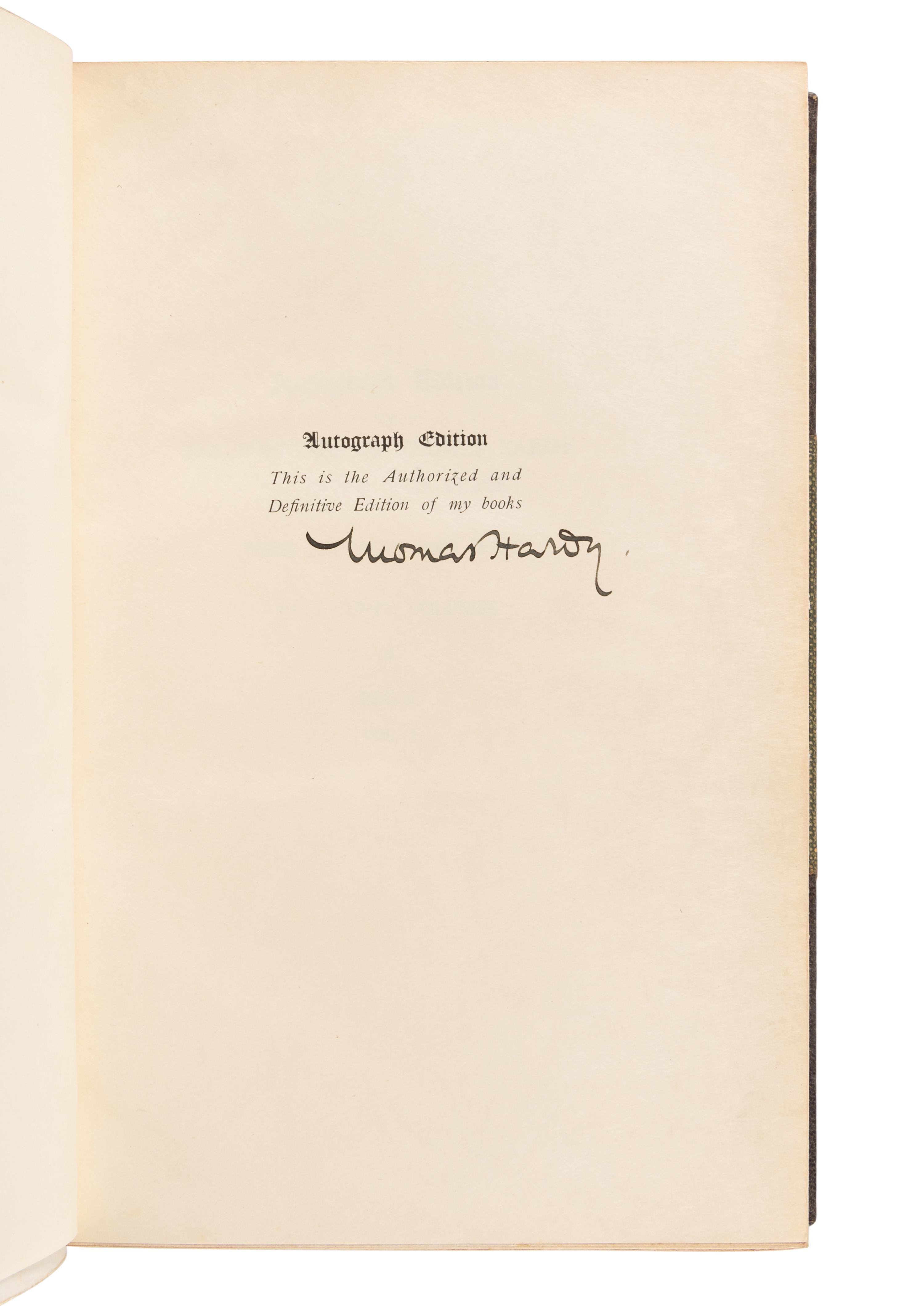 HARDY, Thomas (1840-1928). The Writings of Thomas Hardy in Prose and Verse, With Prefaces and Notes . New York and London: Harper & Brothers, 1893-1904.
