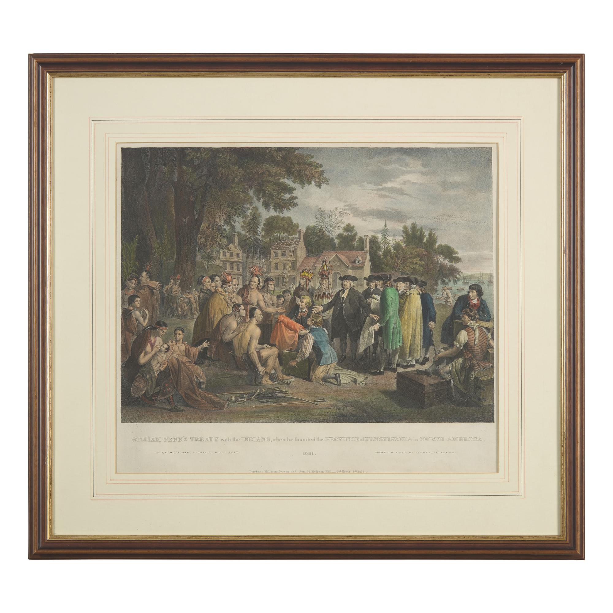 [Philadelphia] Group of 6 prints of William Penn's Treaty with the Indians...